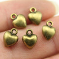 9x7x4mm 0.8g Zinc Alloy Heart Charm Pendants for DIY Bracelet Necklace Jewelry Making