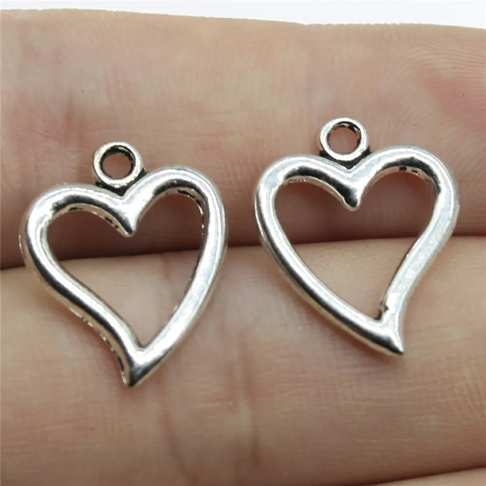 18x15mm 1g Multicolor Zinc Alloy Small Heart Charm Pendant for DIY Necklace Bracelet Jewelry Making