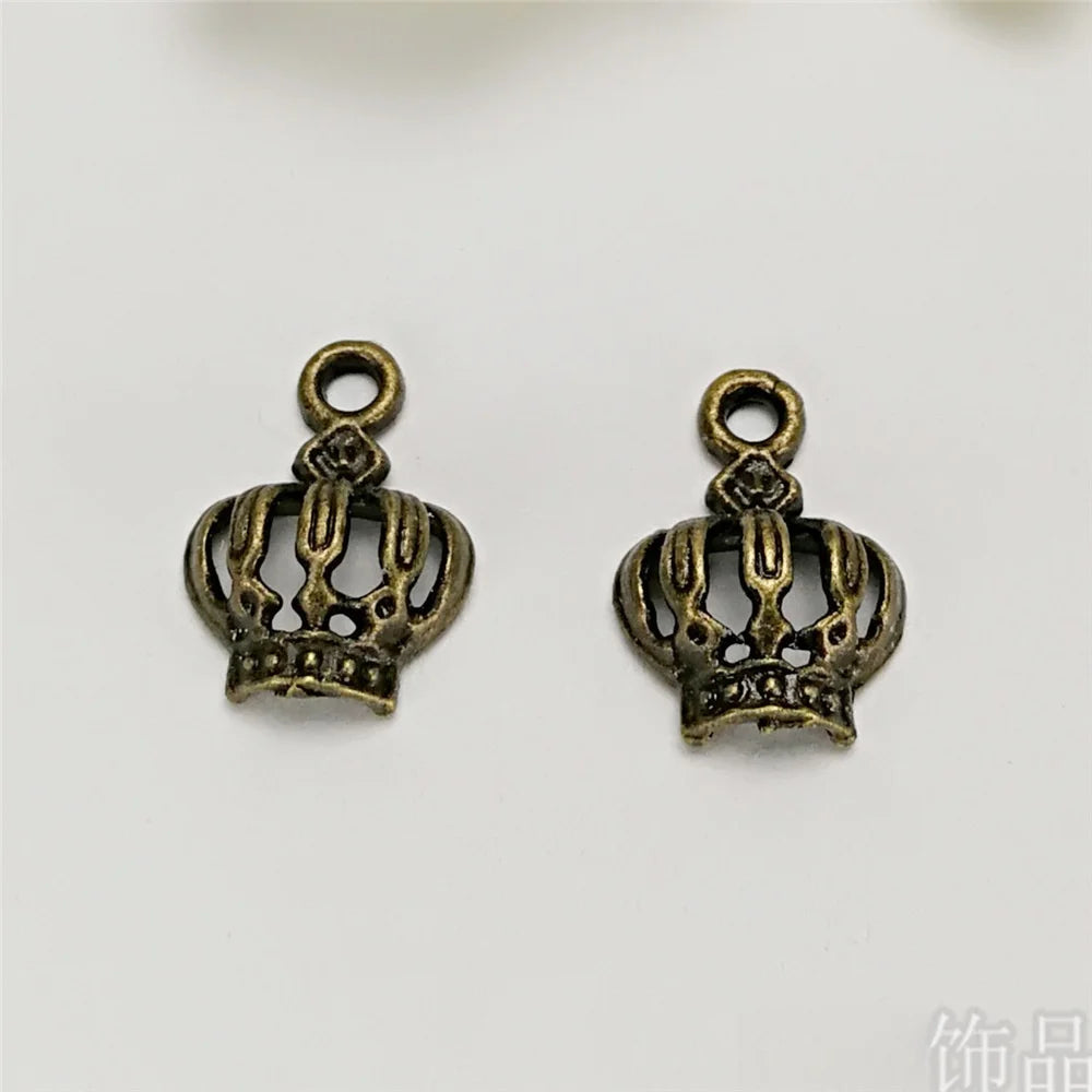 12x9MM Zinc Alloy Crown Charm Pendant for DIY Necklace Bracelet Jewelry Making