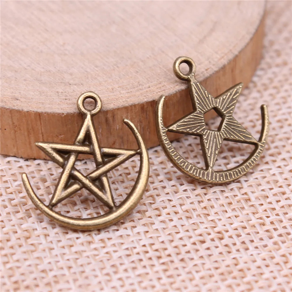 20x18mm 1.2g Multicolor Zinc Alloy Star Five Point Star Charm Pendant for DIY Jewelry Making