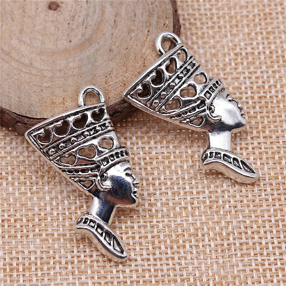 39x20mm 3.1g Antique Silver Zinc Alloy Beauty Head Angel Charm Pendant for DIY Jewelry Making