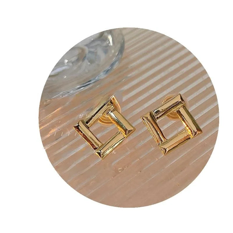 10 Pair Alloy Geometric Drop Earrings Simple Round Hexagon Octagon Women's Jewelry