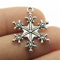 28x22mm 2g Antique Silver Zinc Alloy Snowflake Charm Pendant for Christmas Bracelet Necklace Making