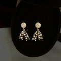 Cute Black Enamel Polka Dot Bow Drop Earrings Copper Micro Pave Zircon Fashion Jewelry
