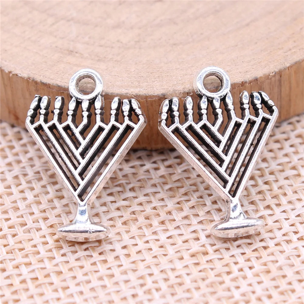 21x14mm 1.17g Antique Silver Zinc Alloy Candlestick Charm Pendant for Vintage DIY Jewelry Making