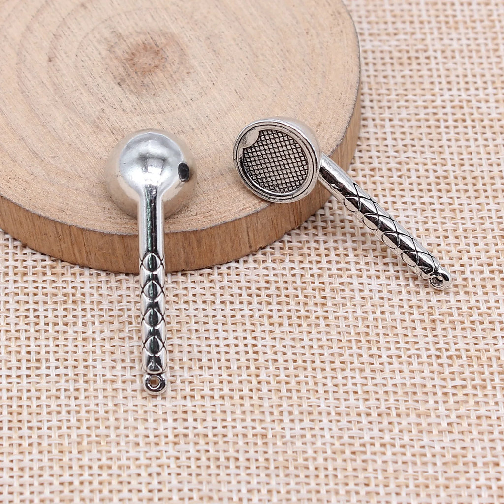 38x13mm 6.3g Antique Silver Zinc Alloy Headphone Charm Pendant for Necklace Bracelet DIY Jewelry