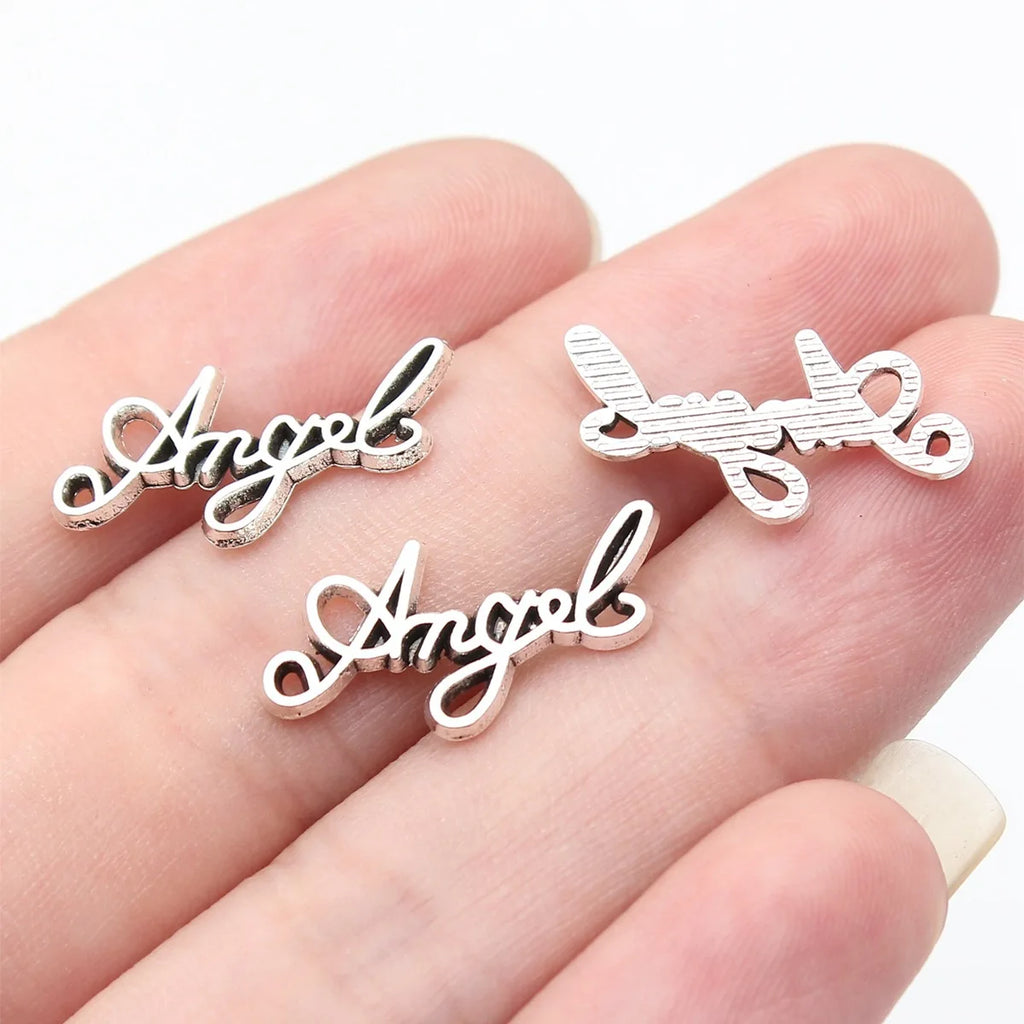 21x10mm 0.64g Antique Silver Zinc Alloy Angel Charm Pendant for DIY Bracelet Necklace Jewelry Making