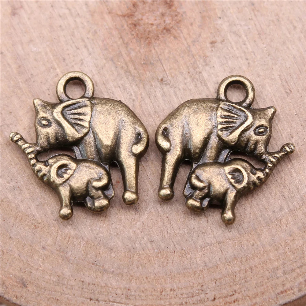 16x14mm 1.3g Multicolor Zinc Alloy Elephant Charm Pendant for DIY Necklace Bracelet Jewelry Making