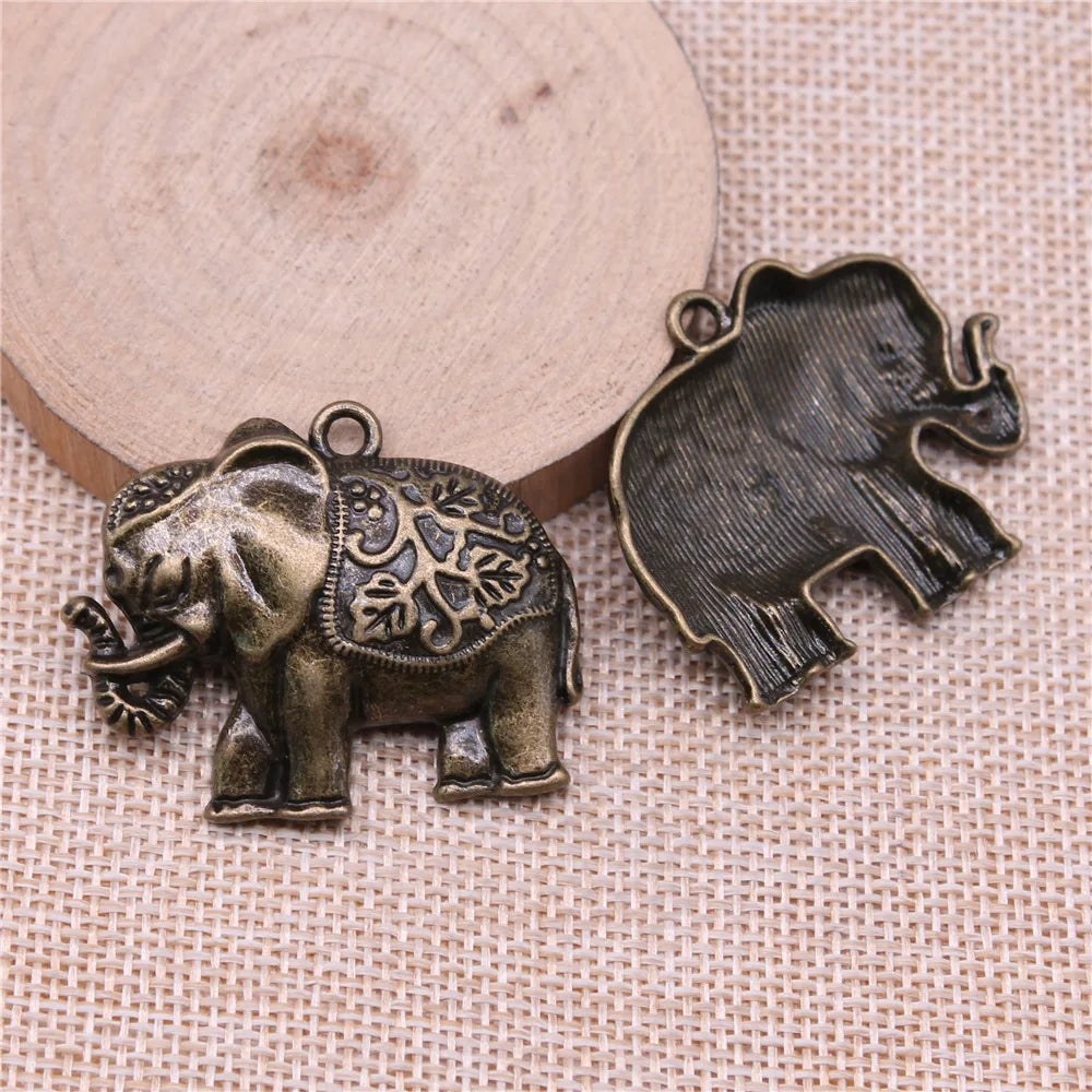 42x34mm 7.5g Multicolor Zinc Alloy Elephant Charm Pendant for DIY Necklace Bracelet Jewelry Making