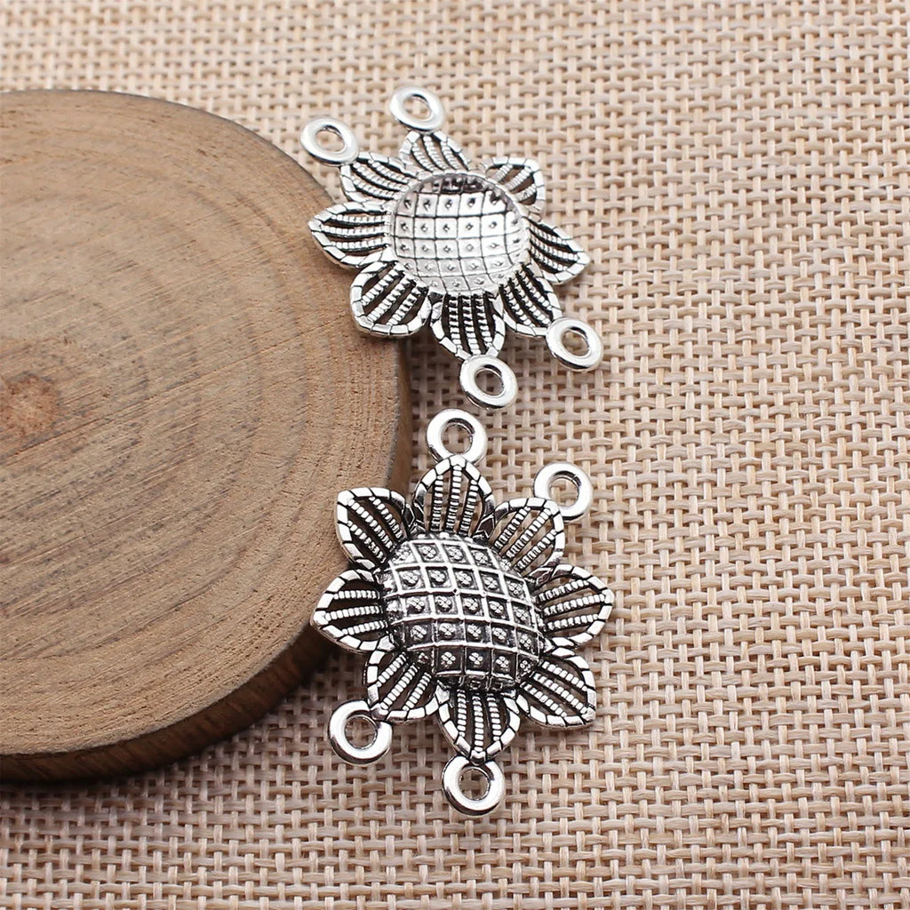 33x26mm 2.5g Antique Silver Zinc Alloy Four Hole Body Chain Connector Charm for Waist Chain Making