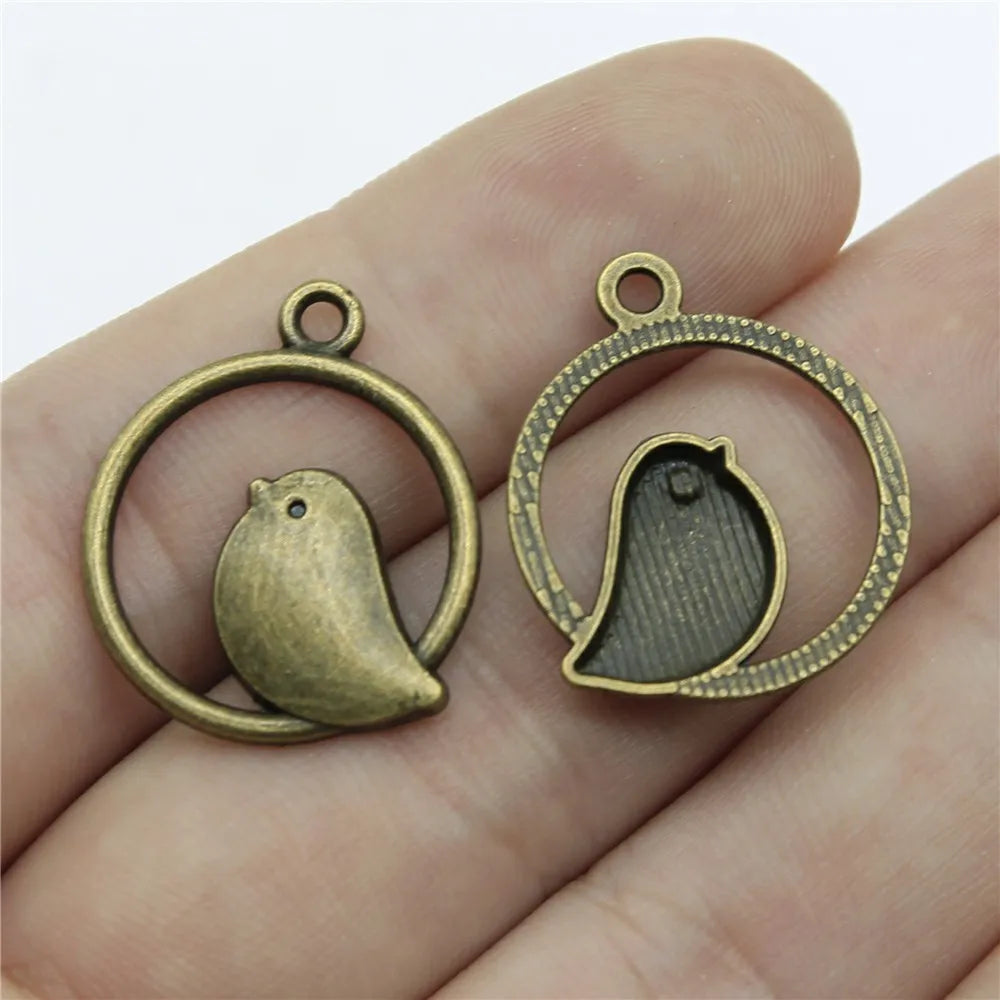 20mm 1.7g Multicolor Zinc Alloy Bird Charm Pendant for DIY Necklace Bracelet Jewelry Making Findings