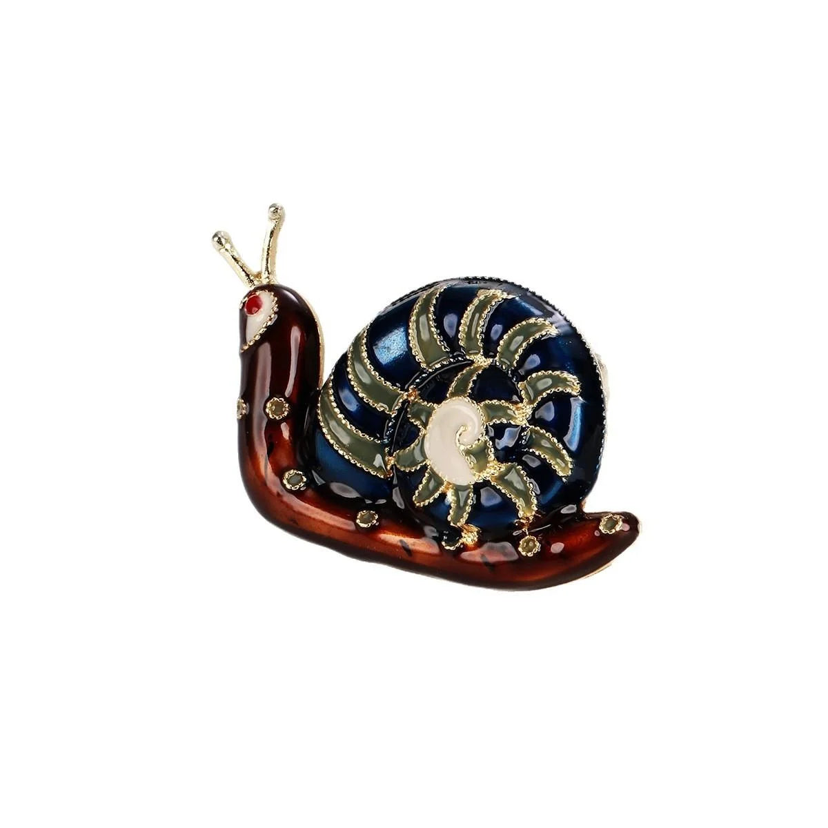 Luxury Enamel Snail Brooch With Gold Tone Alloy Shell, Elegant Animal Lapel Pin Suit Accessory Gift
