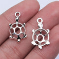 22x12mm 0.9g Multicolor Zinc Alloy Hollow Turtle Charm Pendant for DIY Necklace Bracelet Making