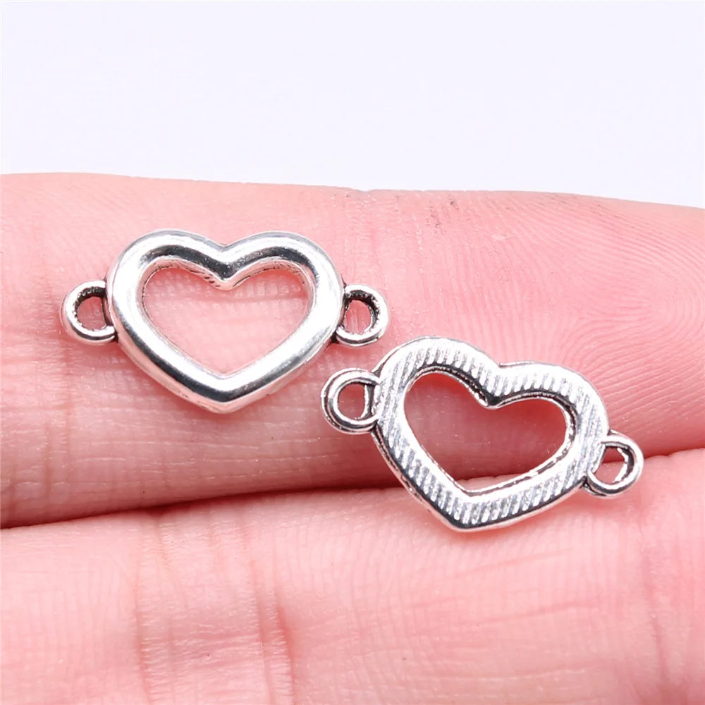 18x11mm 0.7g Multicolor zinc alloy Heart connector charm for DIY bracelet necklace making