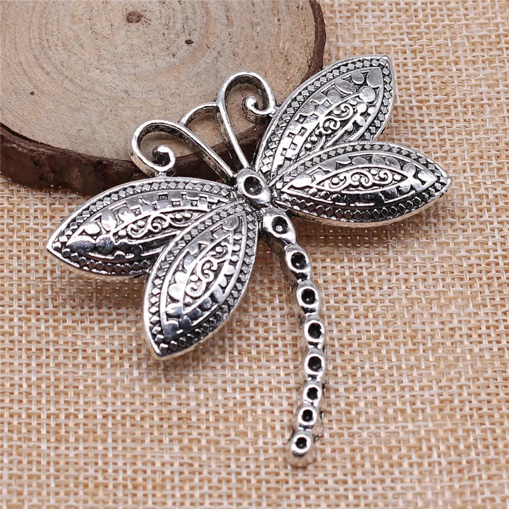 60x58mm 11.2g Multicolor Zinc Alloy Dragonfly charm pendant for necklace bracelet DIY jewelry making