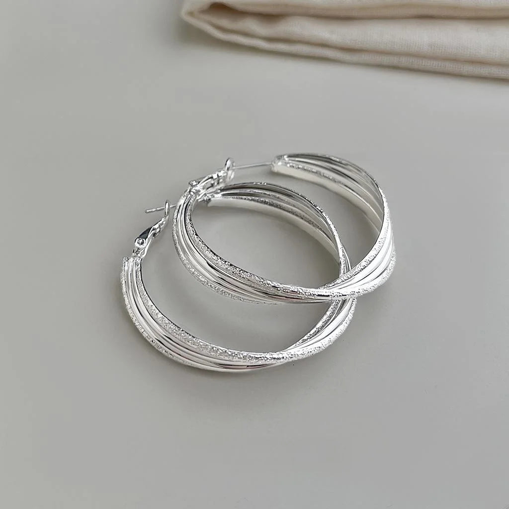 Minimalist Geometric Round Eco-Friendly Copper Hoop Earrings For Women Commuter Fashion Jewelry