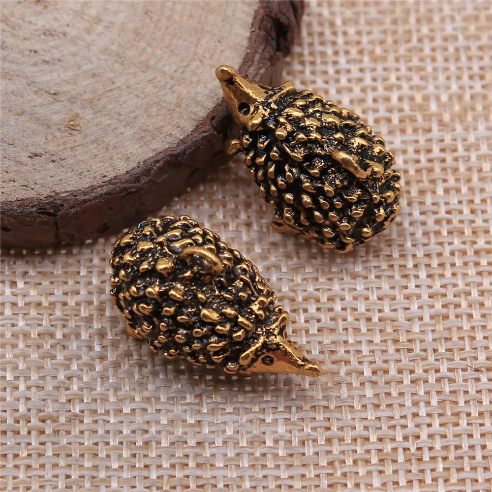 25x16x13mm 8g Antique Gold Zinc Alloy Hedgehog Charm Pendant for DIY Necklace Bracelet Jewelry Making