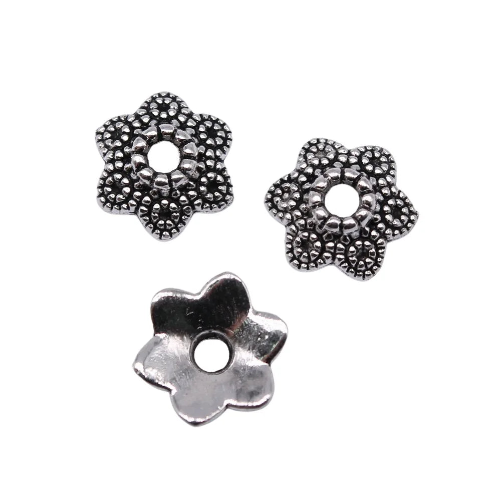 10x10x4mm 0.7g Multicolor Zinc Alloy Flower Bead Cap Spacer Findings for DIY Necklace Bracelet Making