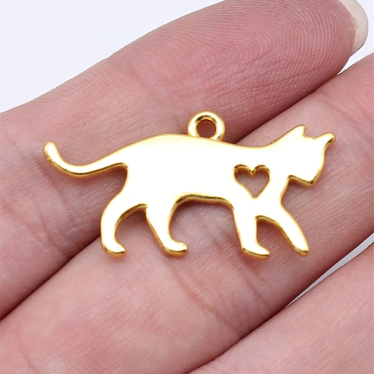 17x31mm 1.9g Multicolor Zinc Alloy Heart Cat Charm Pendant for DIY Necklace Bracelet Jewelry Making