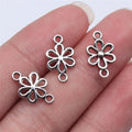 15x9mm 0.4g Multicolor Zinc Alloy Flower connector charm for DIY bracelet necklace making