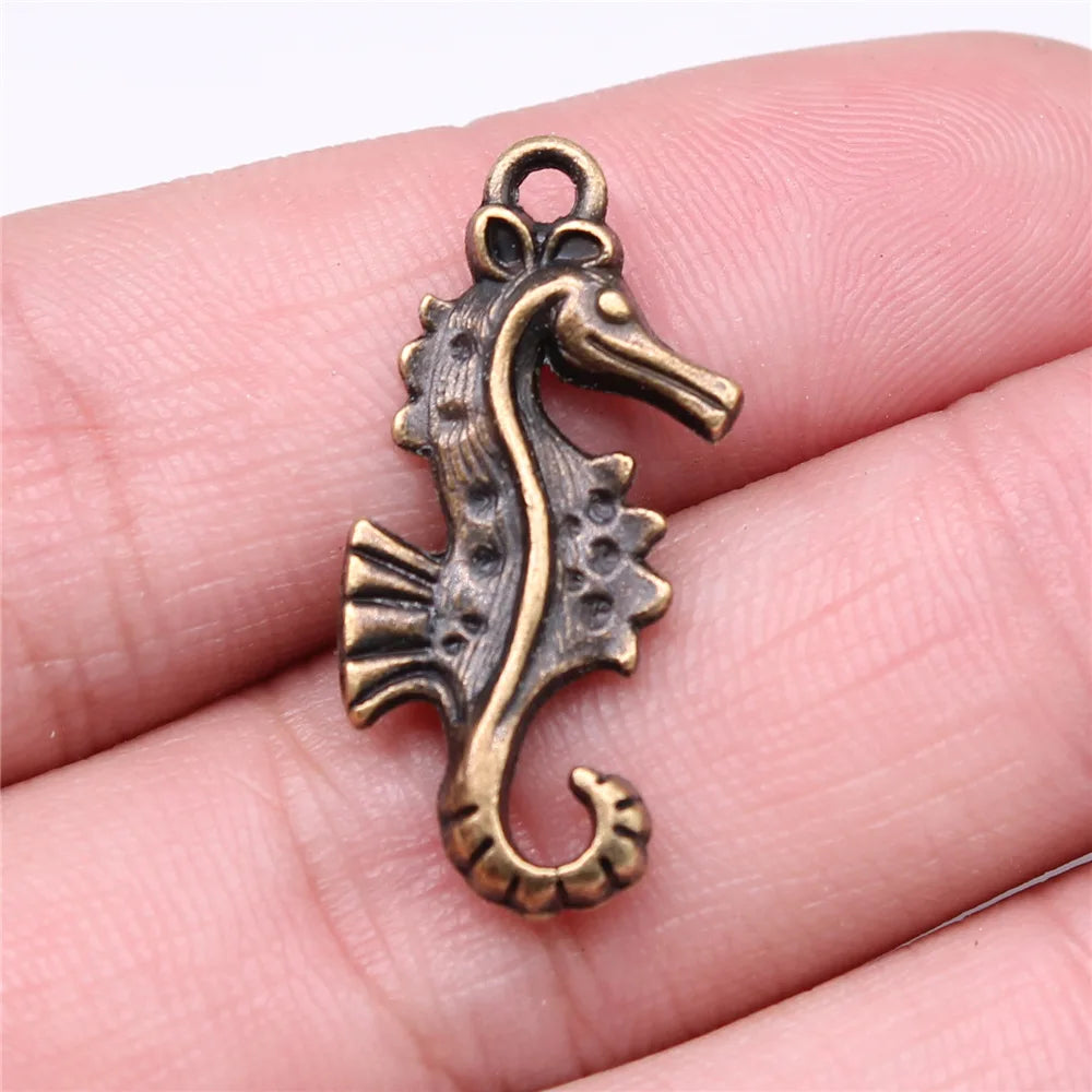 28x13mm 2.1g Multicolor Zinc Alloy Seahorse Charm Pendant for Ocean Theme DIY Jewelry Making