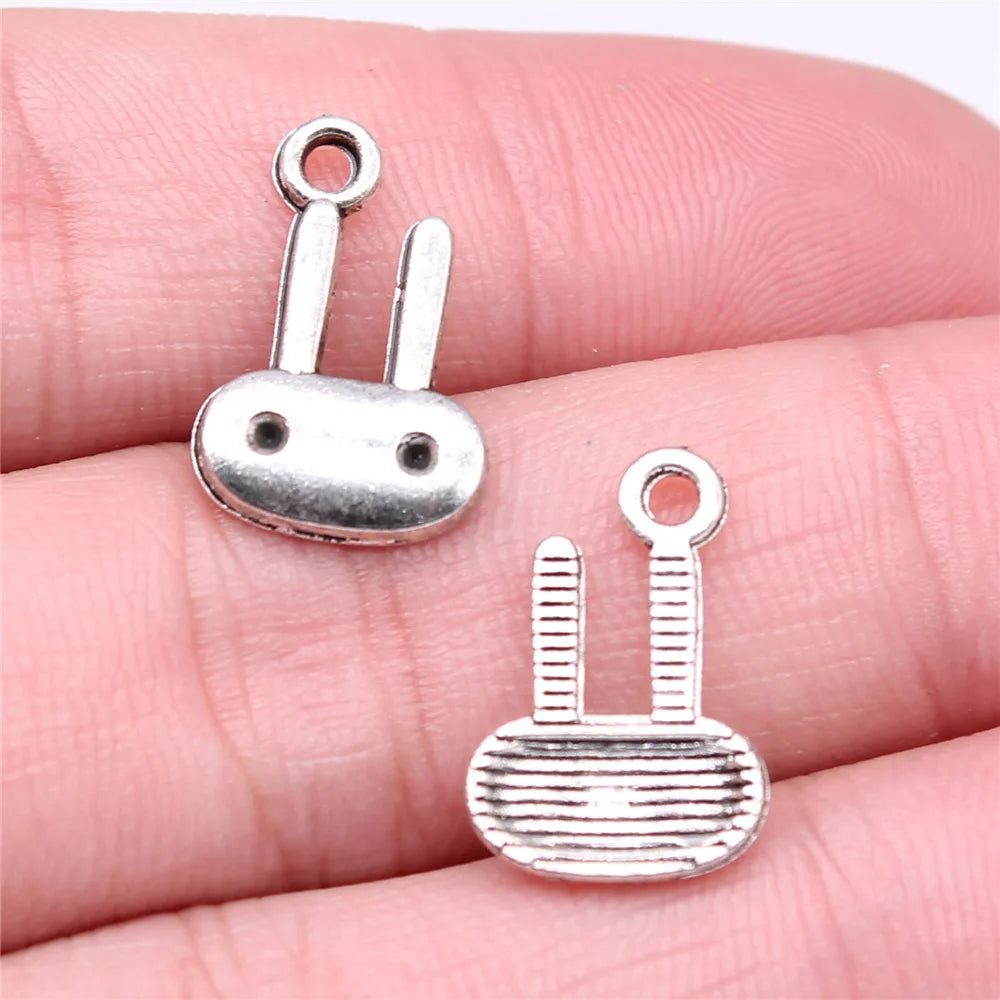 18x14mm 0.8g Multicolor Zinc Alloy Rabbit Head Charm Pendant for DIY Bracelet Necklace Making