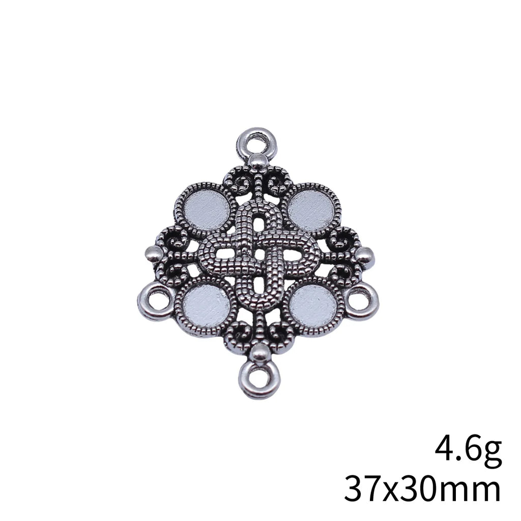 37x30mm 4.6g Multicolor Zinc Alloy Earring Connector Charm for Dangle Earrings DIY Jewelry