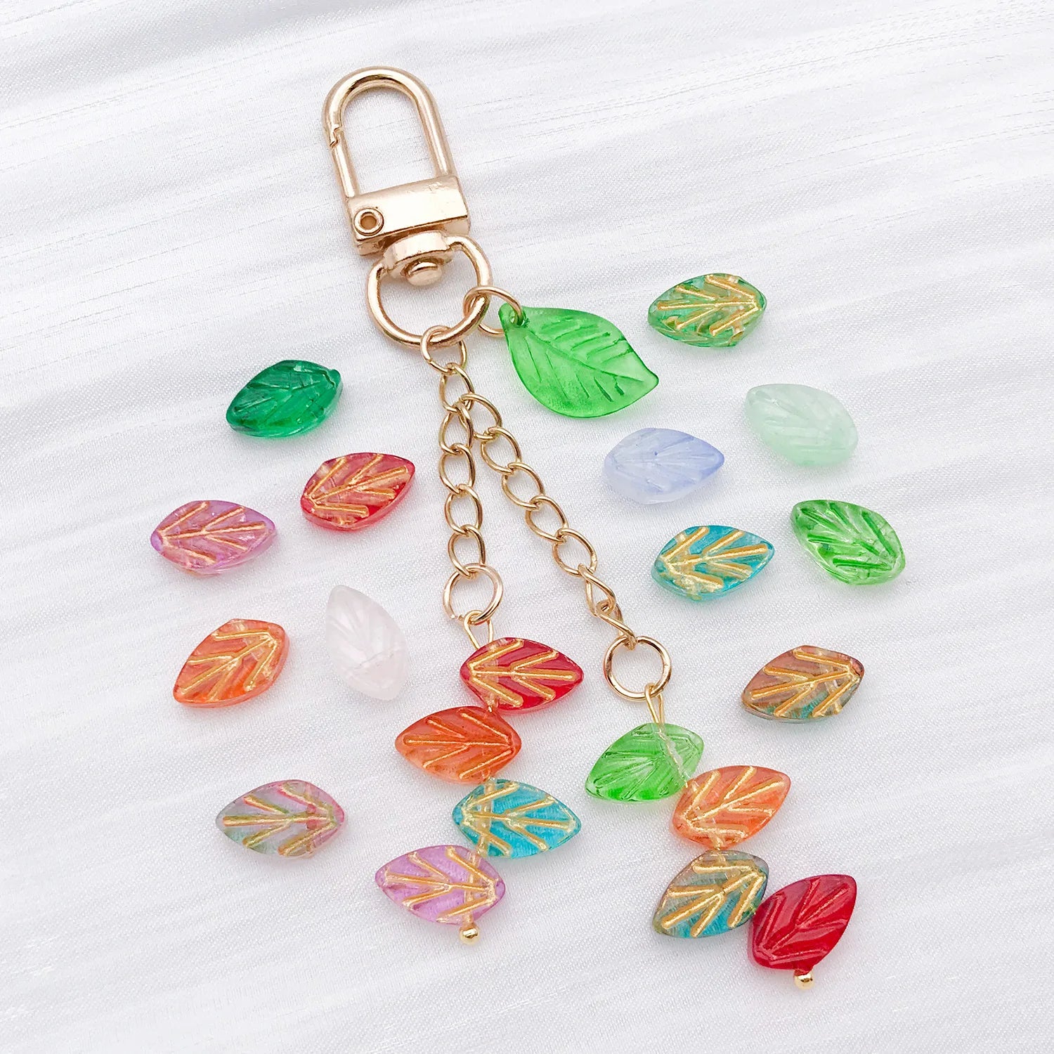 Czech Glass Gold Painted Leaf Spacer Beads for Bracelet and Necklace Jewelry Making