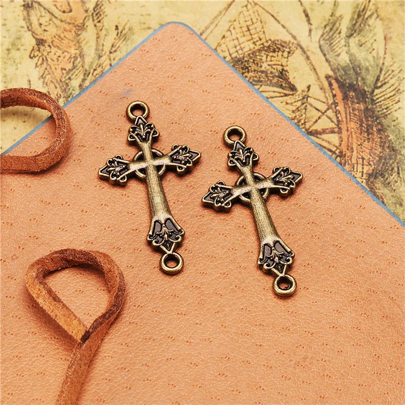 16x30MM Antique Silver Zinc Alloy Cross Charm Pendant for DIY Necklace Bracelet Jewelry Making