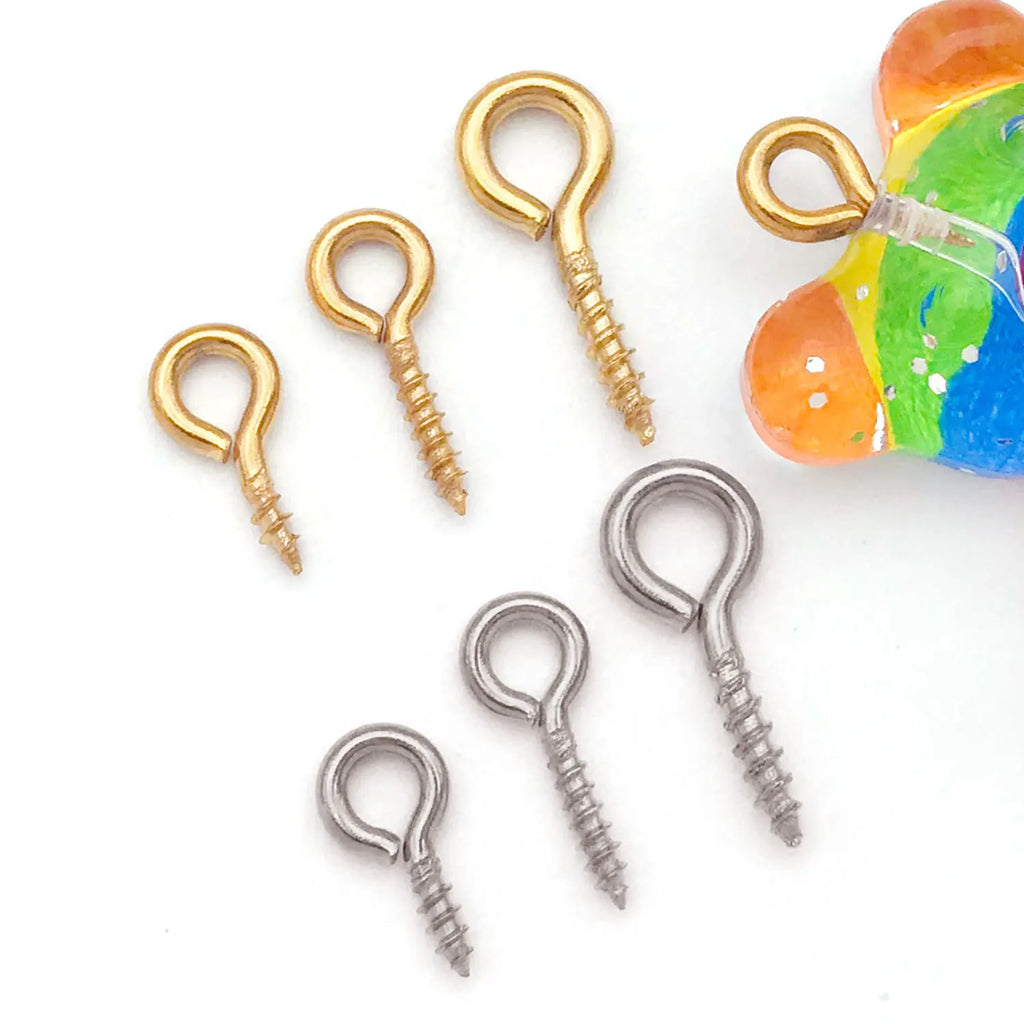 Stainless Steel Gold Eye Screw Connector for DIY Jewelry Making