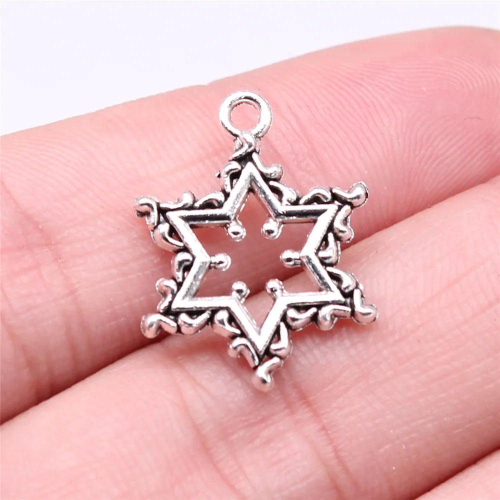 22x16mm 1.3g Multicolor Zinc Alloy Snowflake Charm Pendant for Christmas Bracelet Necklace Making