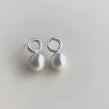 Minimalist Silver Brushed Copper Geometric Round Hollow Stud Earrings For Women Style