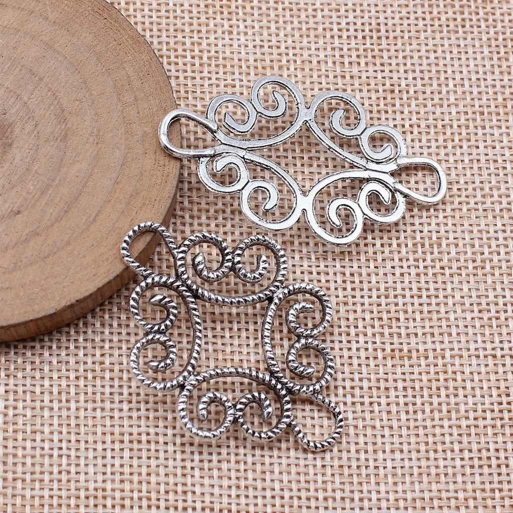 45x32mm 3.7g Multicolor Zinc Alloy Geometric Flower Connector Charm for DIY Jewelry Making