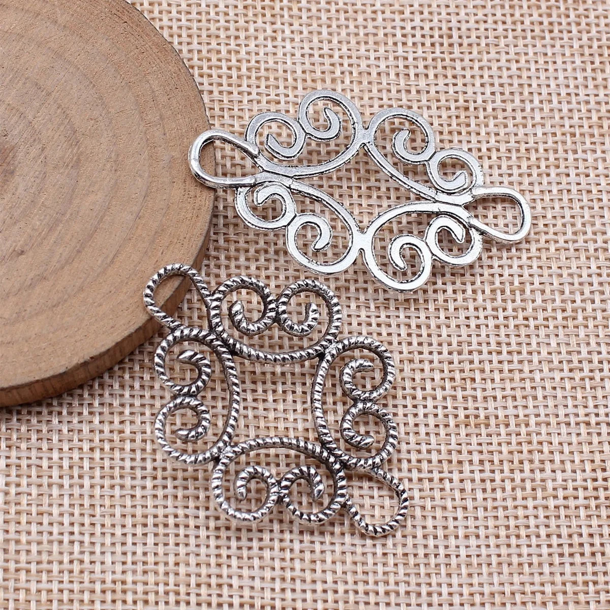 45x32mm 3.7g Multicolor Zinc Alloy Geometric Flower Connector Charm for DIY Jewelry Making