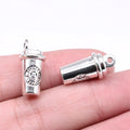 21x10mm 5.11g Antique Silver Zinc Alloy 3D Coffee Cup Charm Pendant for DIY Jewelry Making