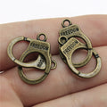 23x15mm 3g Multicolor Zinc Alloy Handcuffs Connector Charm for DIY Bracelet Necklace Making