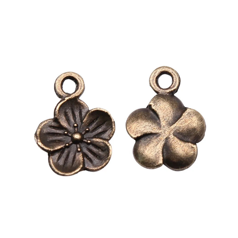 11x15mm 0.5g Multicolor Zinc Alloy Flower charm pendant for DIY necklace bracelet making