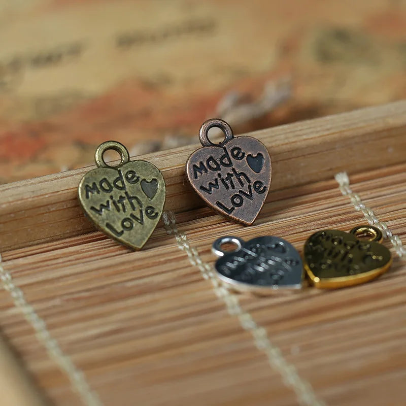 12x10MM Zinc Alloy Heart Charm Pendant for DIY Necklace Bracelet Jewelry Making