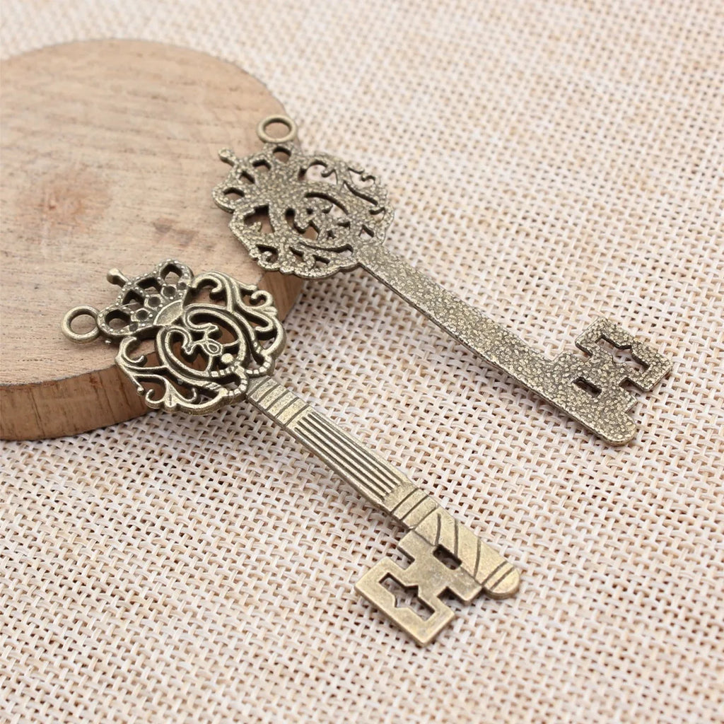 67x22mm 5.1g Multicolor Zinc Alloy Crown Key Charm Pendant for DIY Necklace Jewelry Making