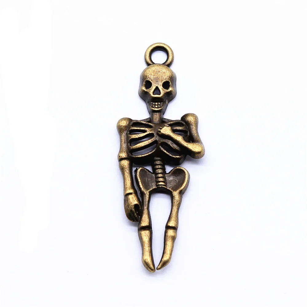41x15mm 2.6g Multicolor Zinc Alloy Skull Charm Pendant for DIY Necklace Bracelet Accessories