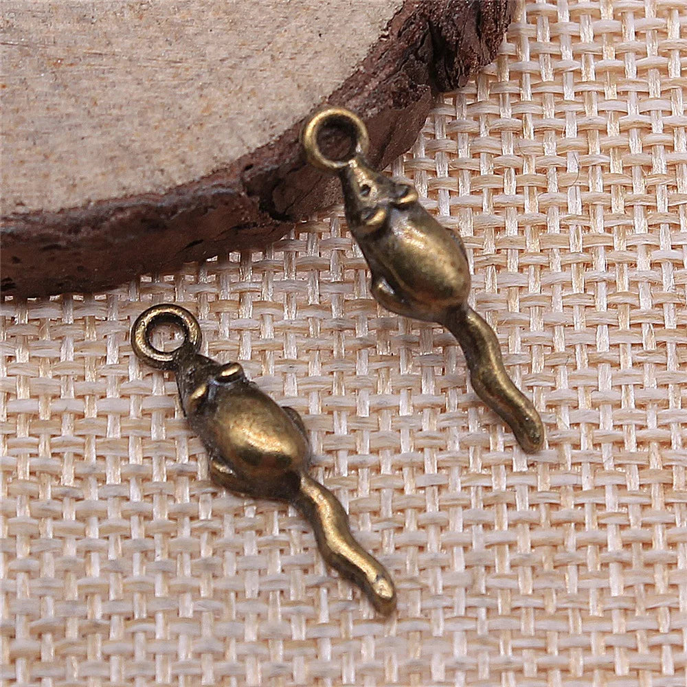 24x6mm 0.6g Multicolor Zinc Alloy Mouse charm pendant for earrings bracelet DIY jewelry making