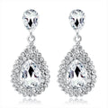 Luxury Statement Teardrop Crystal Rhinestone Alloy Dangle Earrings For Wedding Party Banquet Gift