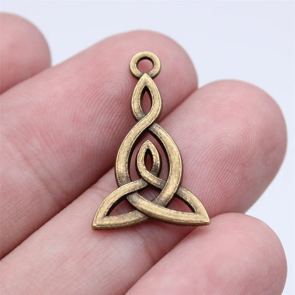 15x25mm 1.2g Multicolor Zinc Alloy Celtic Knot Charm Pendant for DIY Necklace Bracelet Jewelry Making