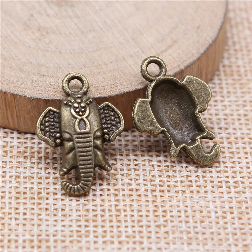 22x16mm 1.2g Multicolor Zinc Alloy Elephant Charm Pendant for DIY Necklace Bracelet Making