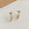 Minimalist Copper Lotus Flower Stud Earrings For Women Elegant Commuter Jewelry