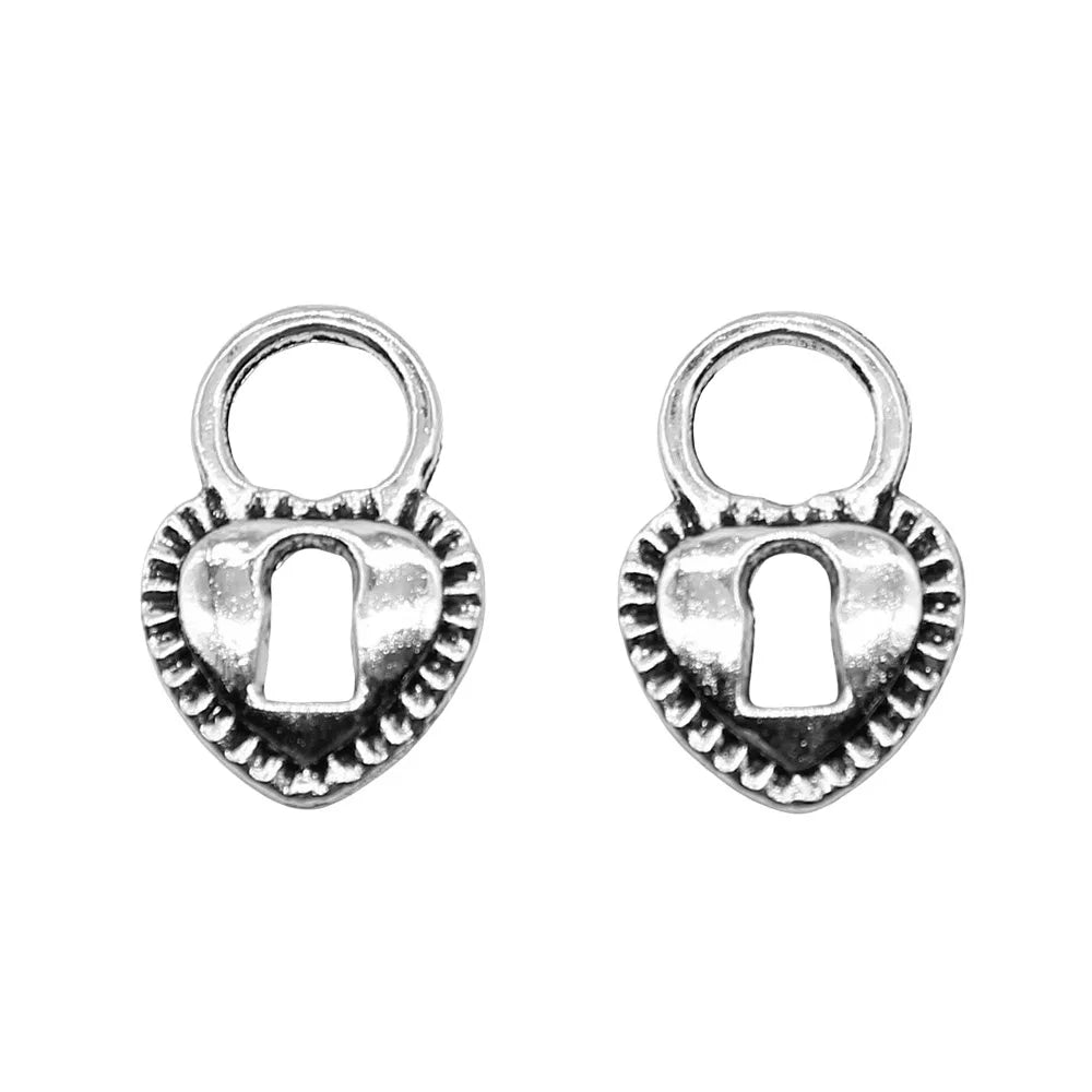 12x17mm 0.8g Multicolor Zinc Alloy Heart Lock Charm Pendant for DIY Jewelry Making Accessories