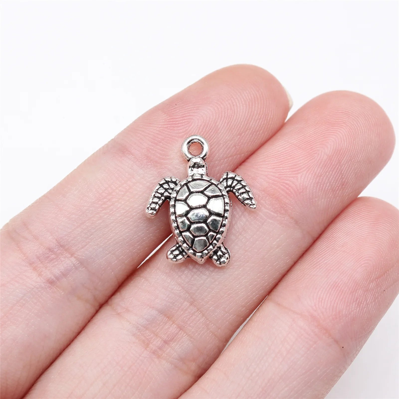 17x15mm 1.5g Antique Silver Zinc Alloy Sea Turtle Charm Pendant for DIY Necklace Bracelet Making
