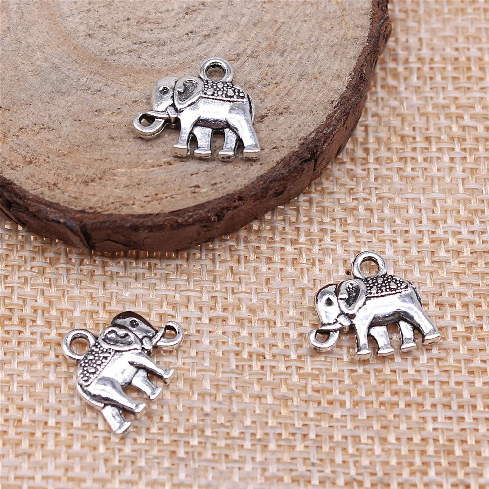 13x12mm 1g Multicolor Zinc Alloy Elephant Double Sided charm pendant for earrings bracelet DIY jewelry making