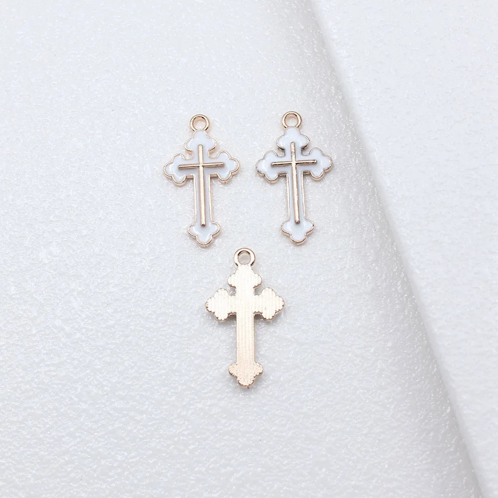 25x14mm 1g Multicolor Zinc Alloy Simple Cross Charm Pendant for DIY Necklace Earring Bracelet Jewelry