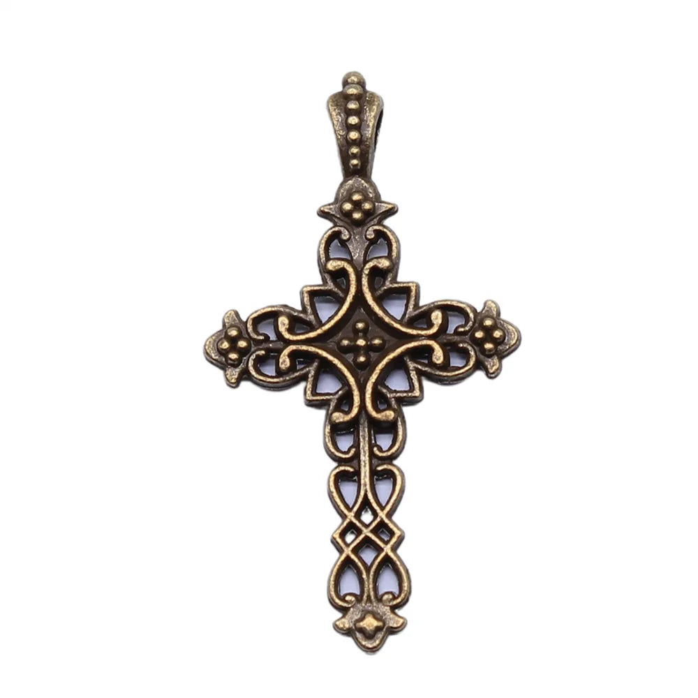 38x20mm 1.7g Multicolor Zinc Alloy Cross Charm Pendant for DIY Bracelet Necklace Jewelry Making